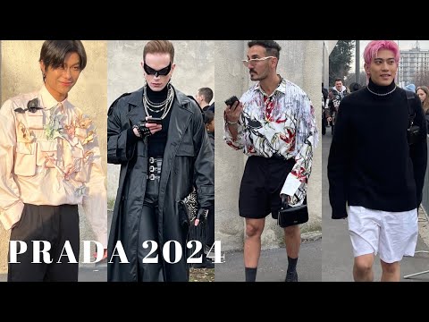 PRADA MENSWEAR FALL-WINTER 2024 | ITALIAN STREET STYLE IN MILAN FASHION WEEK