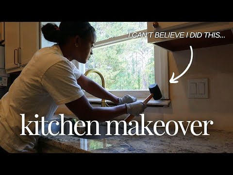 DIY BUDGET KITCHEN MAKEOVER EP 3 | Prepping Walls for Tile Backsplash & Removing Old Window Trim