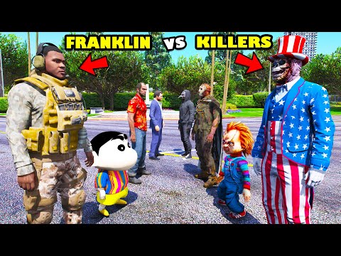 Franklin Fight The MOST WANTED KILLERS In GTA 5 | SHINCHAN and CHOP
