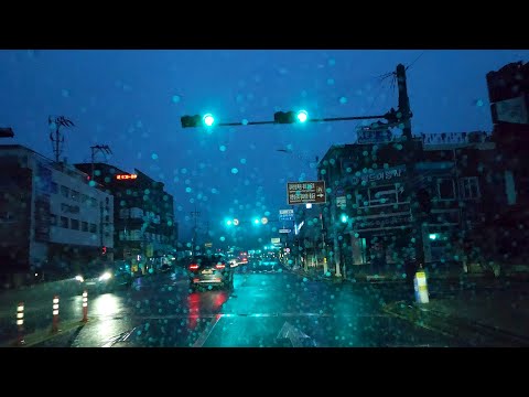 [4K.Rain Drive] Driving blindly in the early morning rain. Rain Driving at Dawn. Rain Sound ASMR