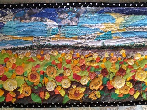 КАК СШИТЬ ПОЛЕ ПОДСОЛНУХОВОЕ из мелких лоскутов КАК РАЗЛОЖИТЬ ЛОСКУТЫ ДЛЯ ПАННО