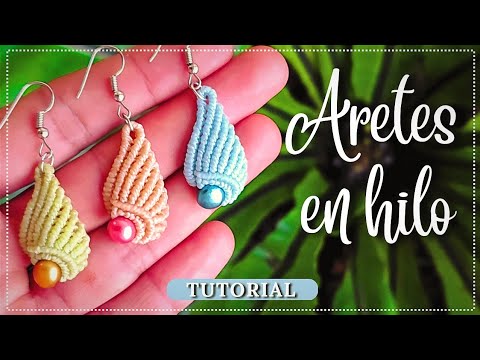 Aros Concha de mar 🐚 Como hacer Aretes en forma de CONCHITA DE MAR | Tutorial Macramé