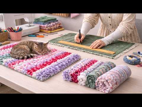 Great Job! Everyone Loved This Rug Made From Old Pajamas and Towels