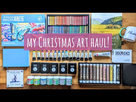 A Christmas Art Haul: Daniel Smith Watercolours, New Flashe Paints, Books & New Haiya Oil Pastels