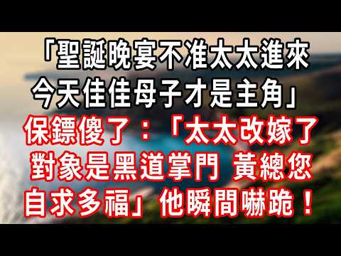 “聖誕晚宴不准太太進來，今天佳佳母子才是主角”保鏢傻了：“太太改嫁了 對象是黑道掌門，黃總您自求多福。”他瞬間嚇跪！#爽文 #大女主 #婚姻自主