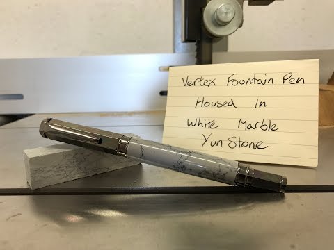 Turning a White Marble Yunstone Fountain Pen