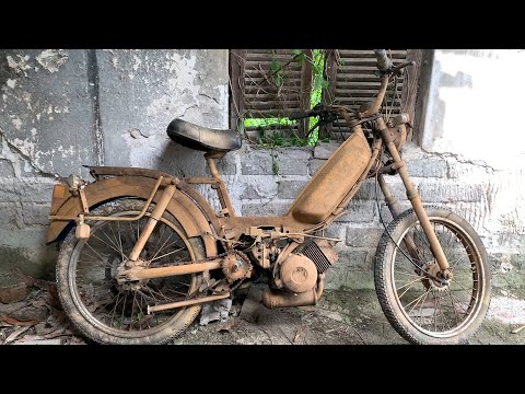 Project To Completely Restoration An Old Pegeot Motorbike Abandoned In An Abandoned House