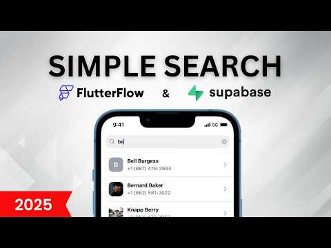 SIMPLEST way to make Simple Search in FlutterFlow and Supabase (2025)