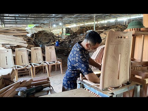 Process of Making High-end Wooden Dining Chair | Huge Scale Furniture Workshop