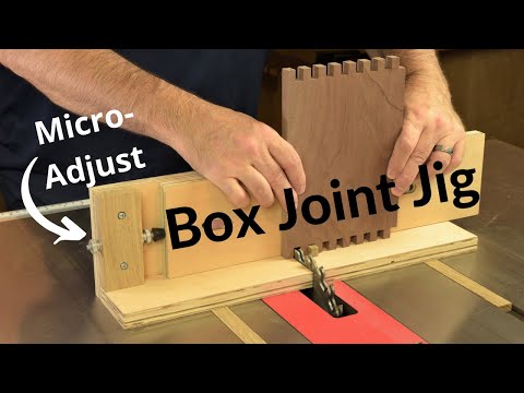 Box Joint Jig Tablesaw Woodworking Finger Joint Jig perfect table saw box joints Micro Adjustable