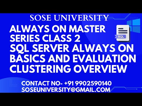 Always ON Master Series Class 2 Sql Server Always On Basics and Evaluation || Contact +91 9902590140