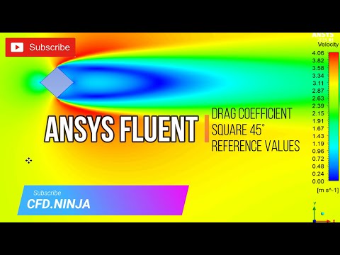 ✅ #ANSYS FLUENT - Drag Coefficient Tutorial (REFERENCE VALUES) - Square 45°