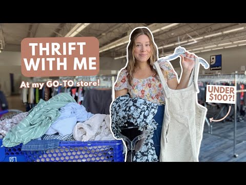My cart was OVERFLOWING!! | Thrift With Me | Thrift Haul Try On | Goodwill Thrift Haul
