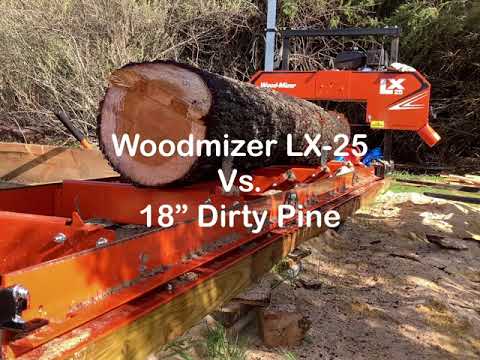 Woodmizer LX-25 vs 18” Dirty Pine, Beginner Sawyer making Beams