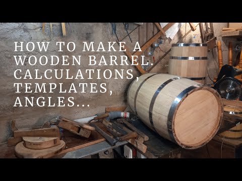 How to make a WOODEN BARREL from START to FINISH in 37 minutes. WOODWORKING. A Whiskey Barrel DIY