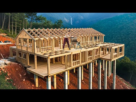 Girl builds homemade log home off the grid - meticulously handcrafted from start to finish!