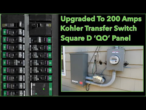 200 Amp Service with Automatic Transfer Switch for Backup Power Plus  Square D 'QO' Panel