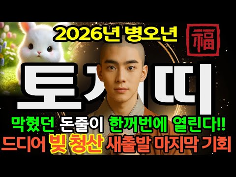 2026년 토끼띠 운세 막혔던 돈줄이 한꺼번에 열린다! 드디어 들어오는 '큰 재물운' 99년생,87년생,75년생,63년생,51년 축하드립니다!