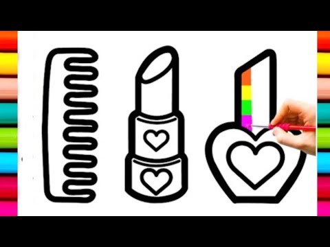 How to draw Beauty supplies 💄|| Drawing, Painting & Coloring For Kids and Toddlers_ Child Art 🎨