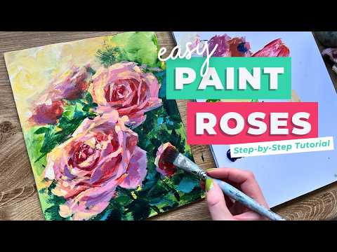 Painting Roses Made Easy 🌹 [Step-by-Step Acrylic Art Tutorial]