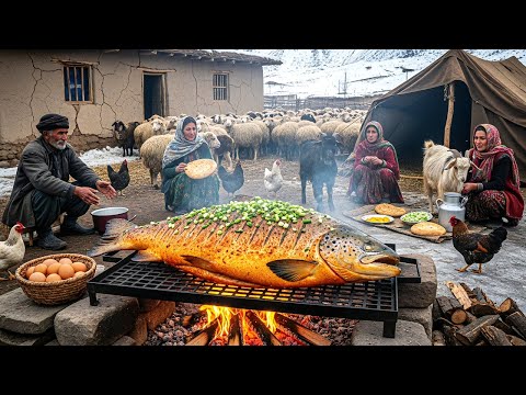 Afghanistan Winter Survival | Milking Goats, Catching Salmon, Baking Bread