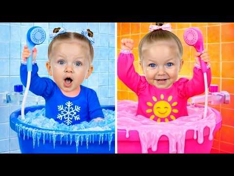 Eva and Niki: Girls vs Boys Challenge! Pink vs Blue Best Challenges