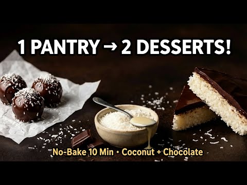 1 Base, 2 Desserts! 🍫 Coconut Fudge Balls vs. No-Bake Energy Bars (Same 4 Ingredients!)