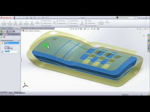 TV remote using Solidworks Surface Modeling