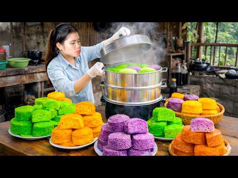 How to Make Vietnamese Honeycomb Cake without Oven - Selling at Local Market with Single Girl