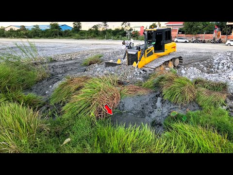 Part14 Perfectly Bilding Road Construction Over The Water Using Stones For Fill Clean Forest Pushing