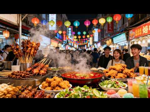 中国最火的美食小吃街合集来啦！各种美食一定有你喜欢的！一定不能错过的视频！