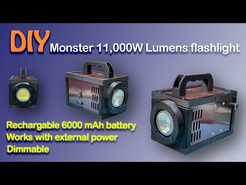 How to make rechargeable 100w LED flashlight (Monster 11,000 Lumens).