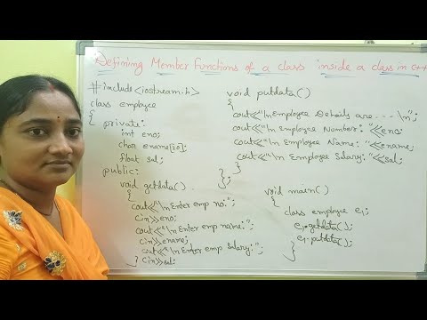 CPP||Defining member functions of a class Inside Class Definition||in Telugu||Telugu Scit Tutorials