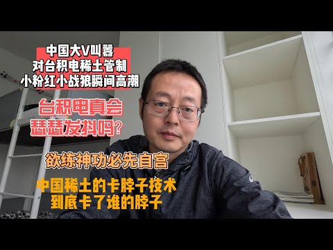 中国大V叫嚣对台积电稀土管制 小粉红小战狼瞬间高潮|台积电真会瑟瑟发抖吗？|欲练神功必先自宫 中国稀土的卡脖子技术 到底卡了谁的脖子？