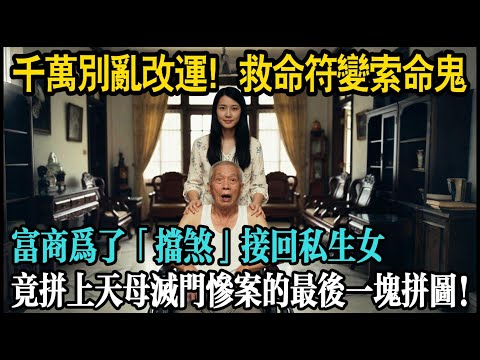 千萬別亂改運!以為是救命符,結果是索命鬼!富商為了「擋煞」接回私生女,竟拼上了天母豪門滅門慘案的最後一塊拼圖...#原創#情感#民間故事#真實故事#中老年生活 #台灣