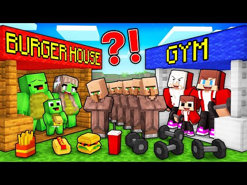 JJ and Mikey: FAT vs STRONG Family Battle in Minecraft - Maizen