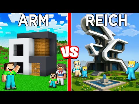 Billy Familie Arm vs Ukri Familie Reich Modernes Haus Bau Challenge in Minecraft!