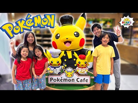 Ryan's Family meets Pikachu at Pokemon Center and Cafe