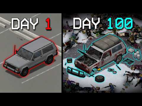 I Survived 100 Days in a Single Car in Insane Population Project Zomboid