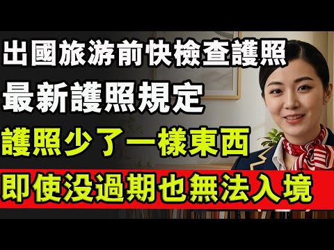 出國旅遊前快檢查你的護照，最新護照規定，護照少了一樣東西，即使沒過期也無法入境 #旅行 #旅遊 #飛機 #飛機餐 #中老年生活#空姐 #空姐分享 #護照 #護照使用 #機場#护照