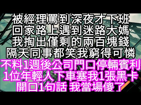 被經理罵到深夜才下班回家路上遇到迷路大媽我掏出僅剩的兩百塊錢隔日同事都笑我窮得可憐   #心書時光 #為人處事 #生活經驗 #情感故事 #唯美频道 #爽文
