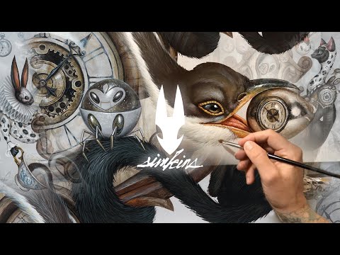 Greg "Craola" Simkins painting wonderland creatures in "Time After Time"