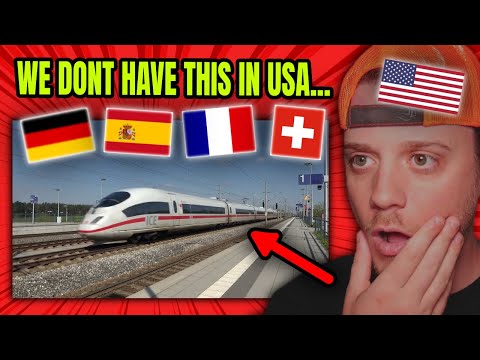 American Reacts to Trains at high speed around Europe. Very fast trains!