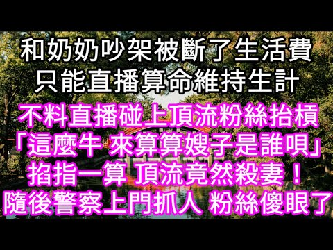 我家世代都是出馬仙最近直播算命維持生計 不料直播碰上頂流粉絲抬槓「這麼牛 來算算嫂子是誰唄」掐指一算 頂流竟然殺妻！ 粉絲傻眼了#心書時光 #為人處事 #生活經驗 #情感故事 #唯美频道 #爽文