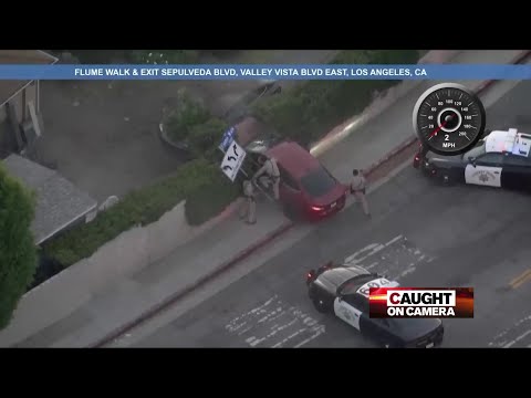 DUI Pursuit Suspect Crashes into Wall - Caught on Camera