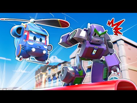 Super Helicopter Stops Robot from Robbing 🚁 Rescue Team | Super Truck
