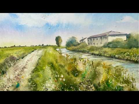 Atmospheric Landscape Watercolour Painting Tutorial + Brusho