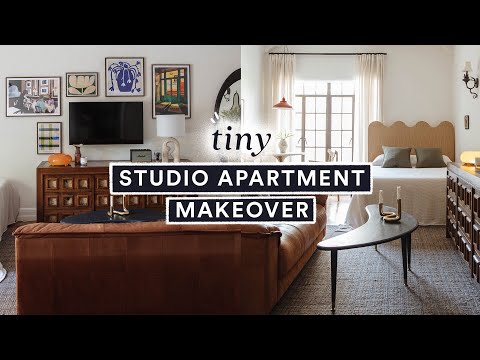 290 SQ FT STUDIO APARTMENT MAKEOVER ✨ ALL Facebook Marketplace + DIY Wavy Headboard