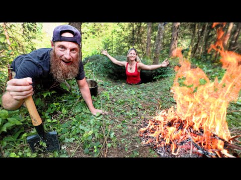 Surviving with a GIRL Underground! | NO Food, NO Water, NO Shelter Challenge