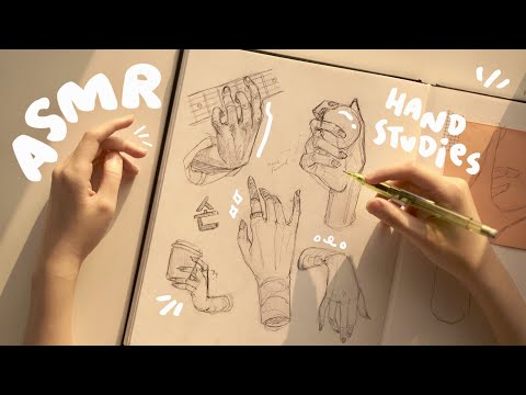 hand studies ✏️ ASMR SKETCH WITH ME (no music)